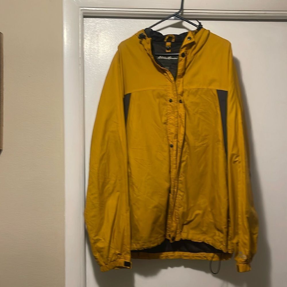 Eddie Bauer Polyester Outer Shell Yellow Jacket L… - image 1